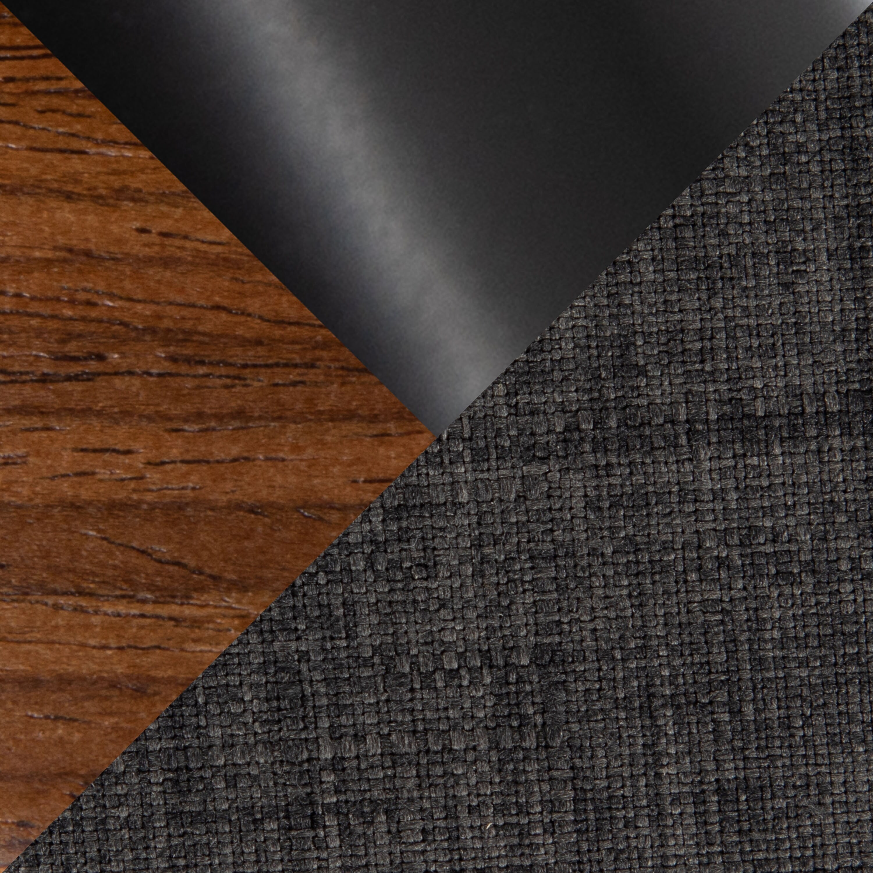 Charcoal Fabric and Walnut Wood Swivel Counter Stools, Set of 2