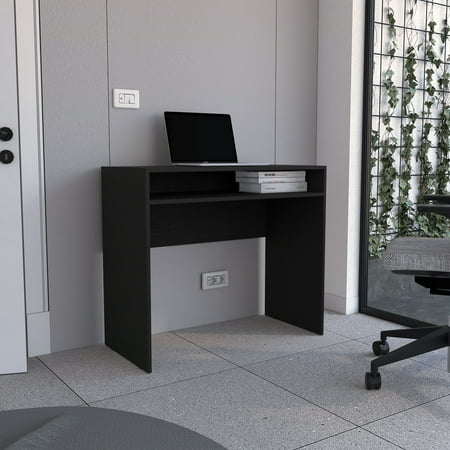 Stella 35 Inch Wide Floating Writing Desk with Storage Shelf