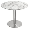 thumbnail image 1 of Stella 36" Round Dining Table w/ Faux Marble Top and Brushed Silver Metal Base by Diamond Sofa, 1 of 6