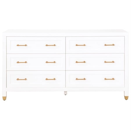 Stella 6-Drawer Double Dresser in Matte White