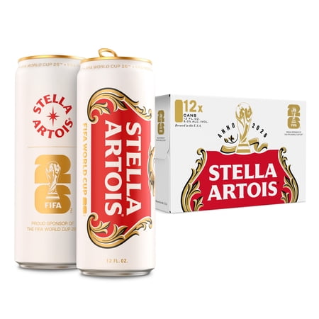 Stella Artois Premium Lager Beer 12 pack 12 fl oz Aluminum Cans 5% ABV