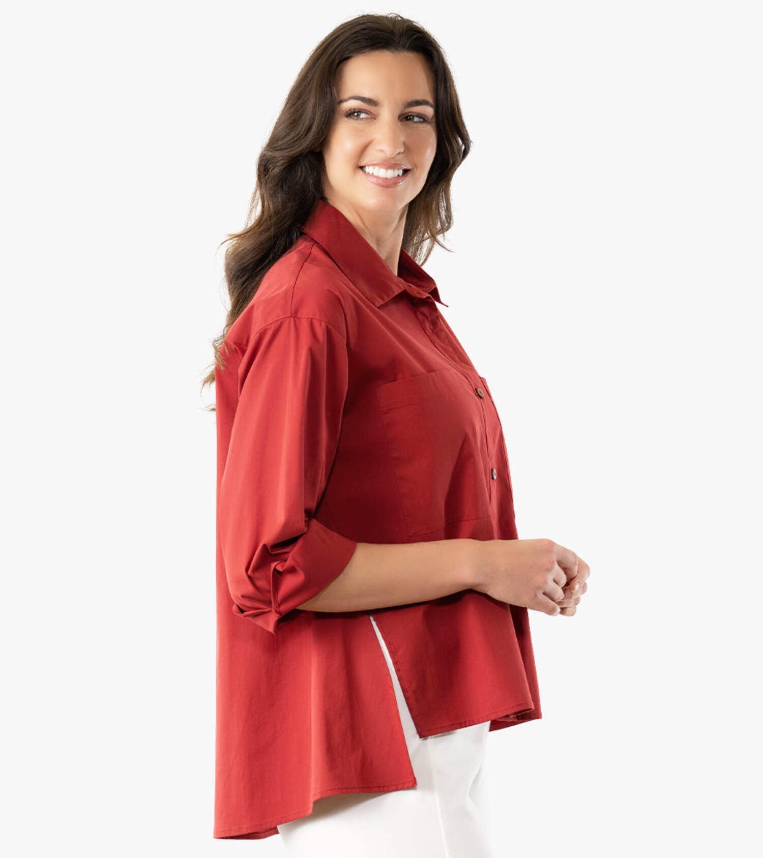 売れ筋商品|||ステラカラカシ カットソー トップス レディース Women's 3/4 Sleeve Button-Front Cotton Poplin Shirt Top Tiburon Tunic Icon Sage Stella Carakasi Women's Cotton Poplin A-Line 3/4 Sleeve