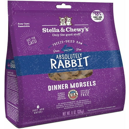 Stella & Chewy's Absolutely Rabbit Dinner Morsels Freeze-Dried Dry Cat Food, 9 oz