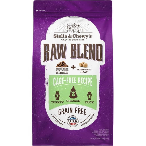 Stella & Chewy's Baked Kibble for Cats - Raw Blend Cage-Free Recipe - 10 Pound Bag