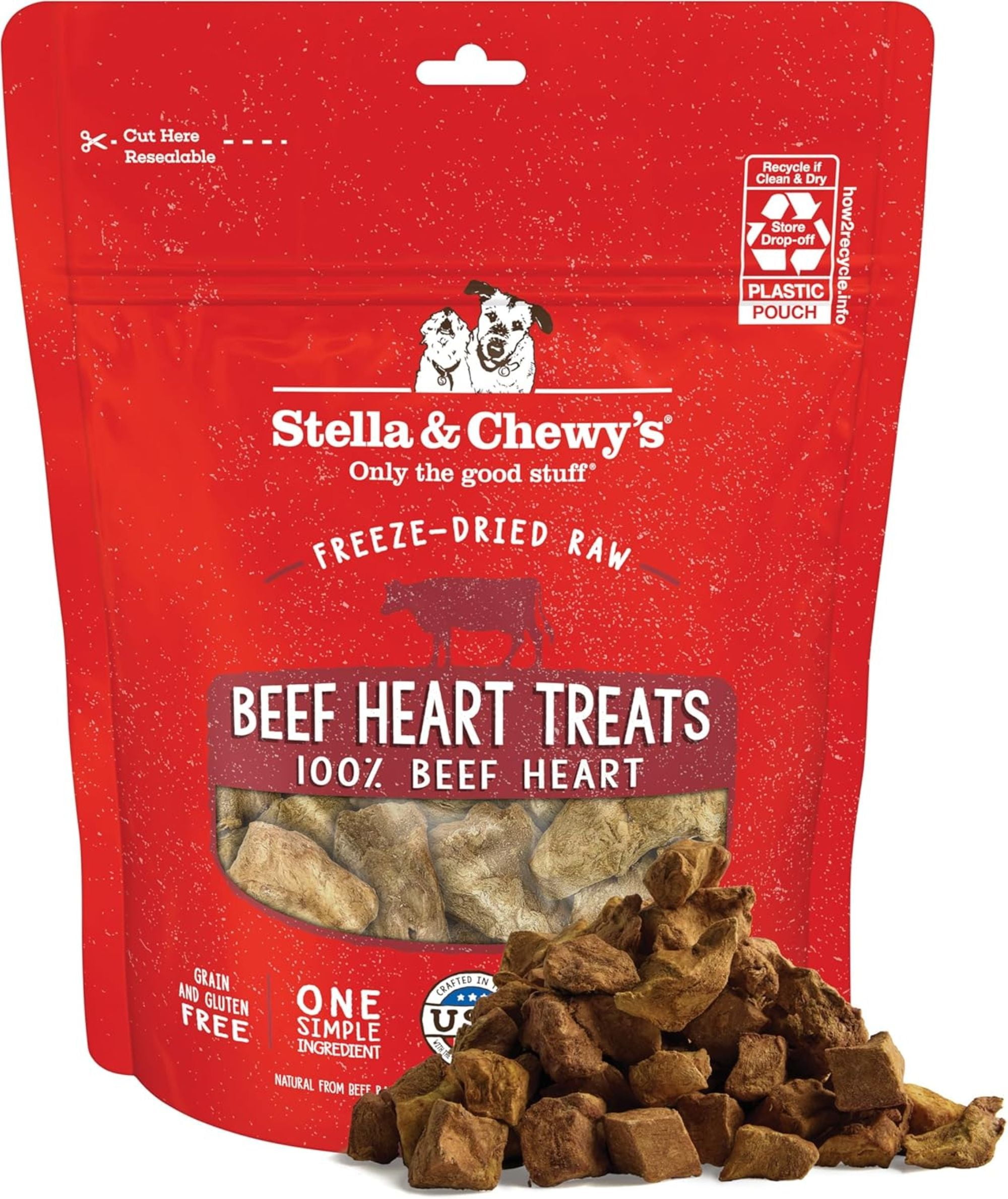 Stella & Chewy's Beef Heart Treats for Dogs - 3 Ounce Bag