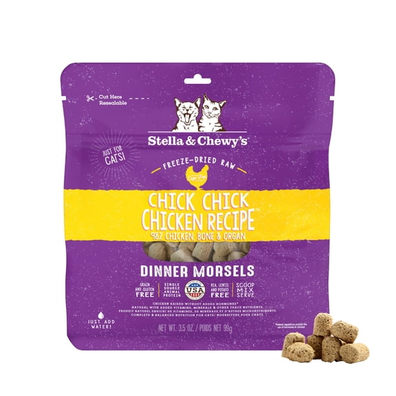 Stella & Chewy's Freeze-Dried Morsels for Cats - Chick, Chick, Chicken - 3.5 Ounce Bag