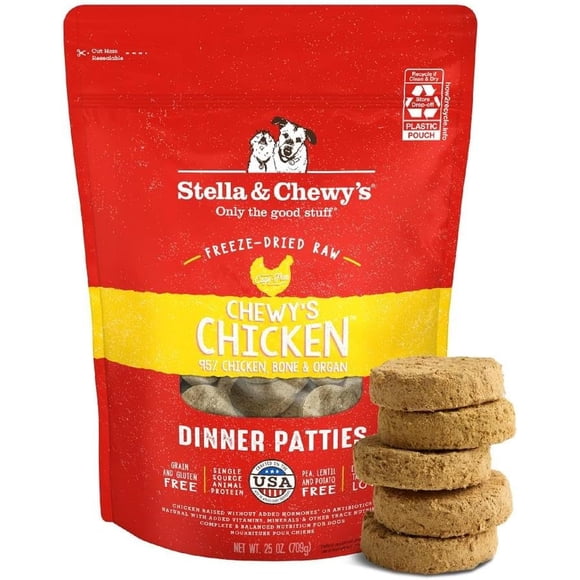 Stella & Chewy's Freeze-Dried Raw Dinner Patties for Dogs - Chewy's Chicken Recipe - 25 Ounce Bag