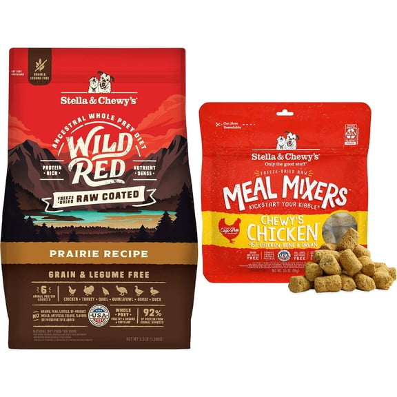 Stella & Chewy's Chicken Meal Mixers + Wild Red Kibble Prairie