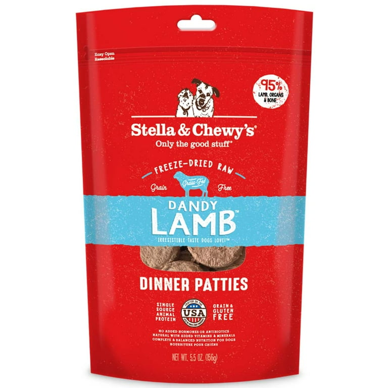 Stella Chewy s Dandy Lamb Dinner Patties Grain Free Freeze Dried