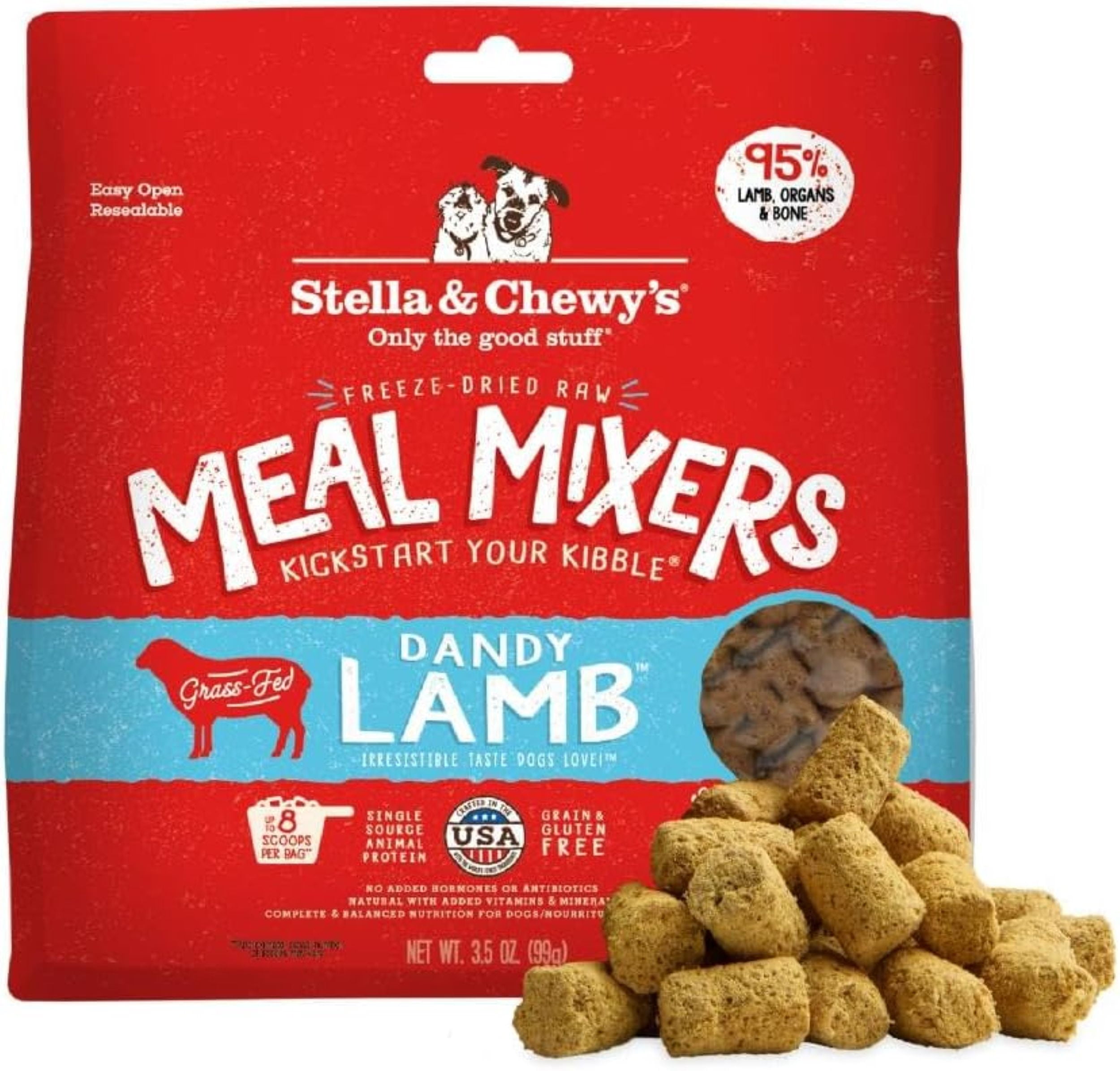 Stella & Chewy's Dandy Lamb Meal Mixers Freeze-Dried Dry Dog Food, 3.5 oz.