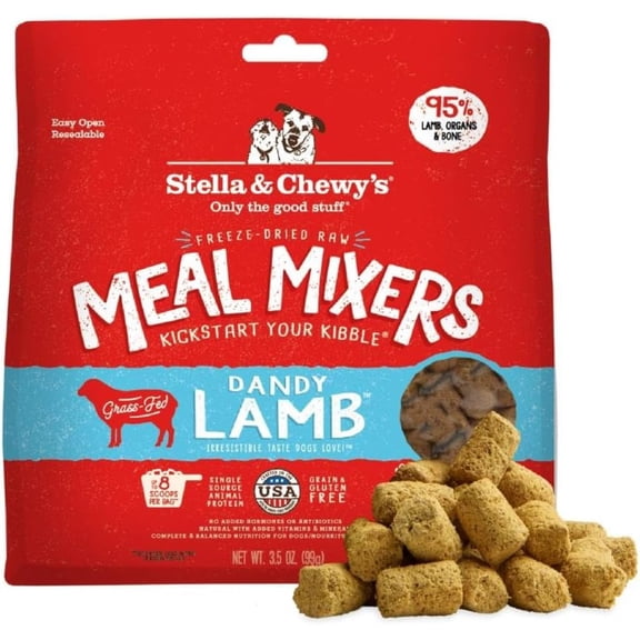 Stella & Chewy's Freeze-Dried Raw Meal Mixers Dog Food Topper - Dandy Lamb Recipe - 3.5 Ounce Bag