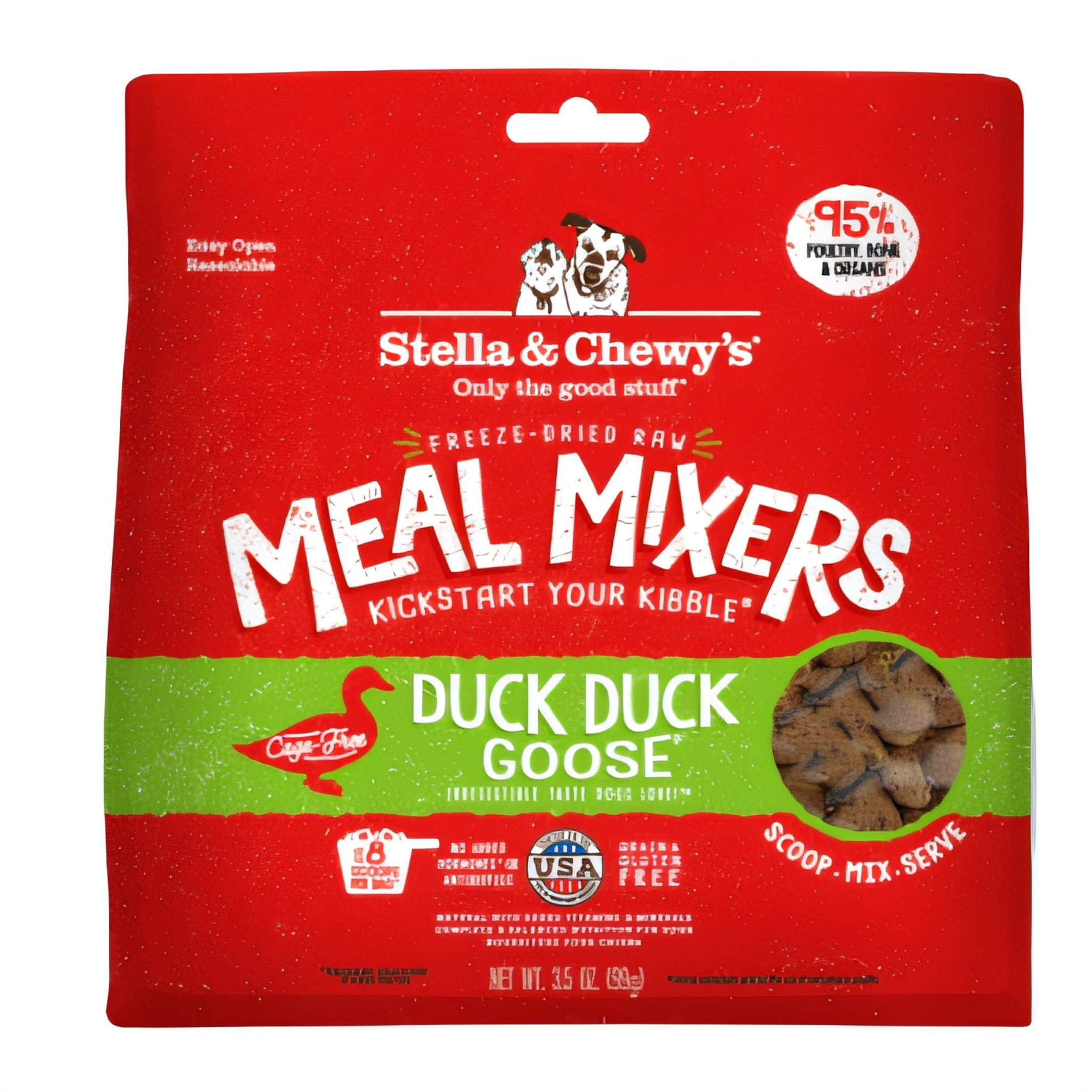 Stella & Chewy's Duck Duck Goose Meal Mixers Freeze-dried Raw Dog Food (Size: 3.50-oz)