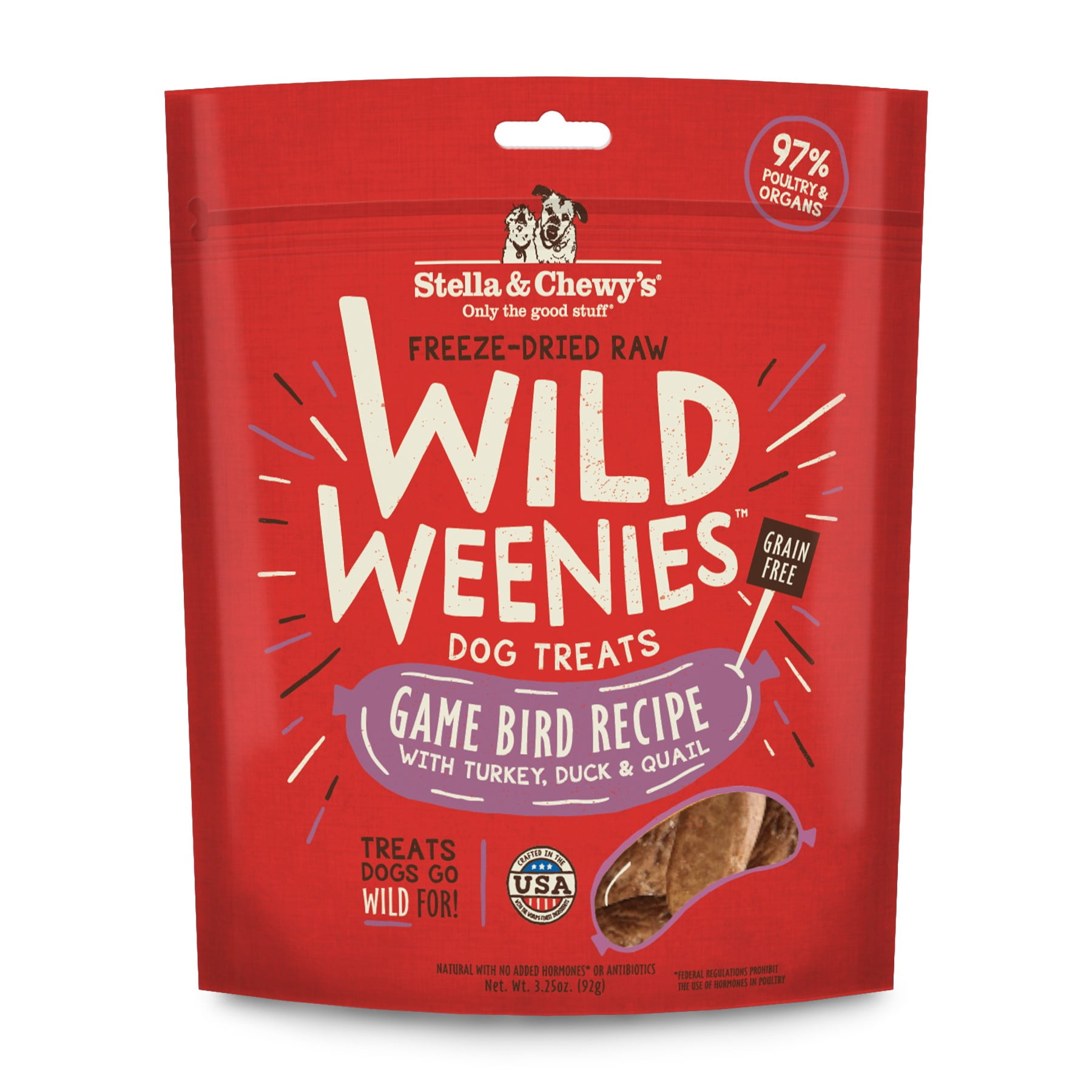 Stella & Chewy's Wild Weenies Game Bird Freeze-Dried Dog Treats 3.25oz