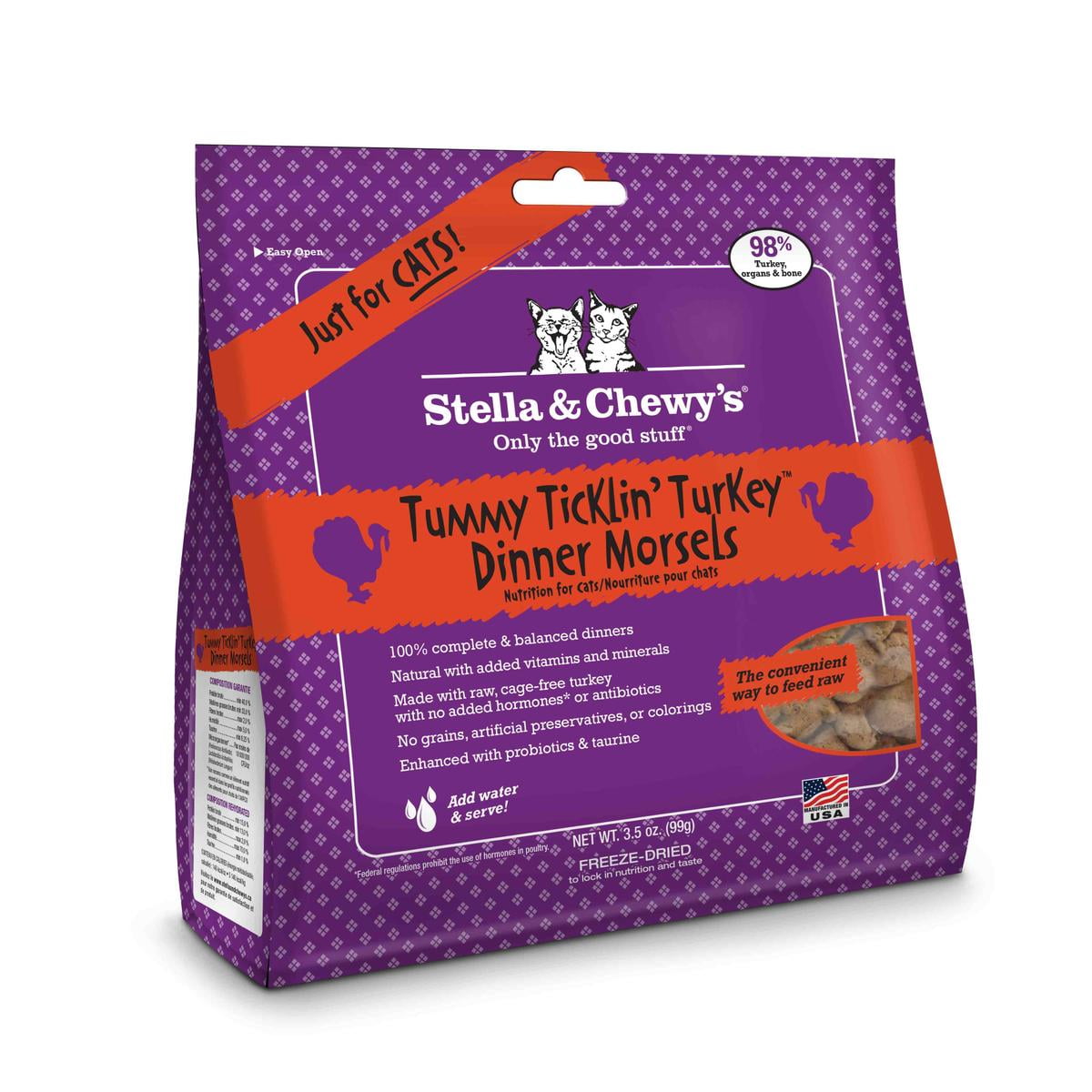 Stella Chewy s Turkey Dinner Morsels Grain Free Freeze Dried Dry