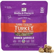 Stella & Chewy's Tummy Ticklin Turkey Dinner Morsels, LocalFinds Turkey Freeze-Dried Chunks Dry Cat Food, 3.5 oz Bag