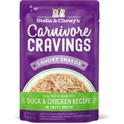 Stella & Chewys Wet Food for Cats - Carnivore Cravings Duck & Chicken Recipe - 2.8 Ounce Pouch/12 ct