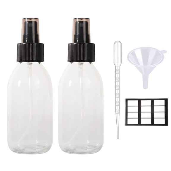 Keigocare Clear Glass Spray Bottles with Leakproof & Fine Mist, 125 mL, 2 Count, 1 Pack