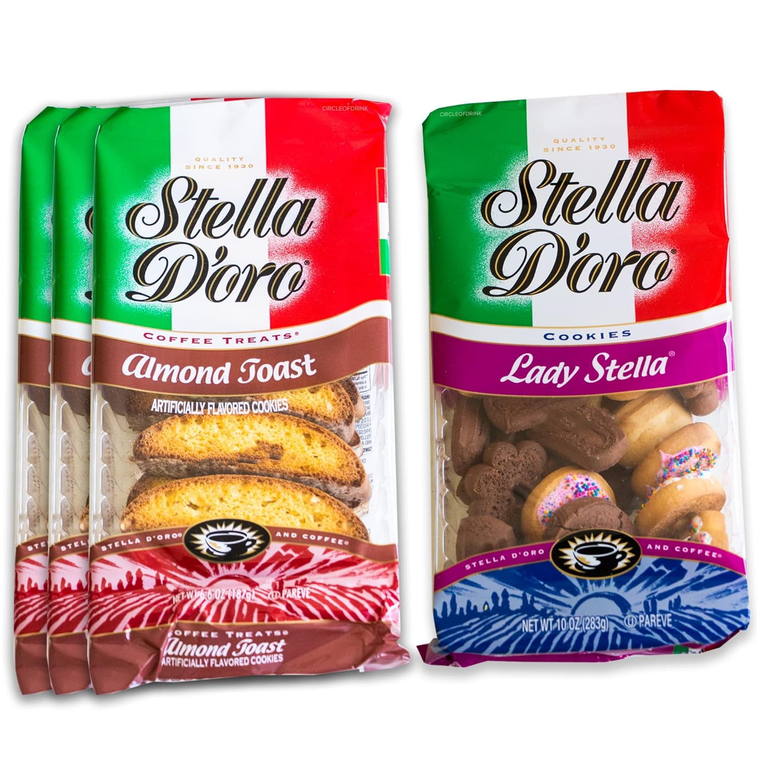Stella D'oro Almond Toast (3, 6.6oz packs) Variety Pack Lady Stella