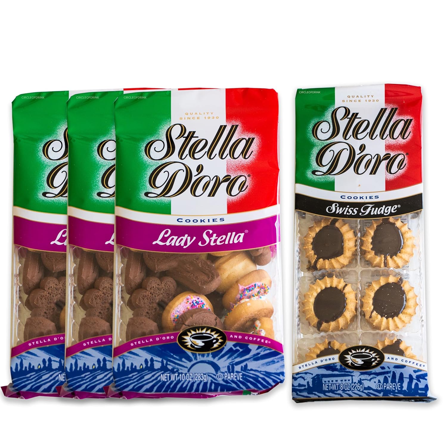Stella D'oro Lady Stella Cookies (3, 10Oz Packs) Variety Pack Fudge