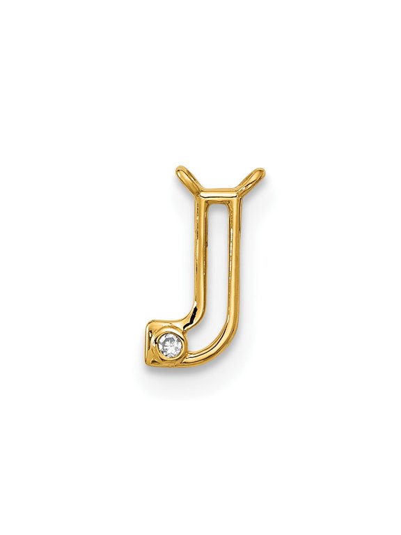 Stella & Dot 10ky Diamond Initial J Charm Element