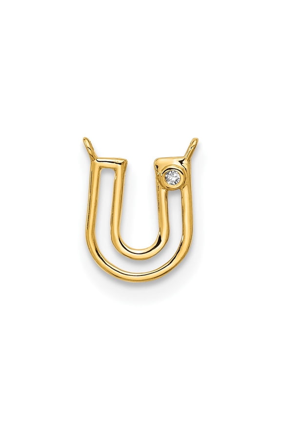 Stella & Dot 10ky Diamond Initial U Charm Element