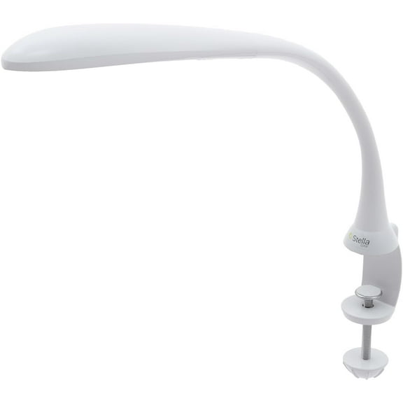 Stella Edge 10W LED Desk Clamp Lamp, Dimmable, Custom Color Temperature, Adjustable, and Remote Controlled Modern Standing Lamp for Living Room, Bedroom, and Office Lighting