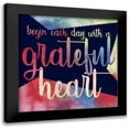 thumbnail image 1 of Stella & Jack Studio 20x20 Black Modern Framed Museum Art Print Titled - Rainbow Grateful Heart, 1 of 5