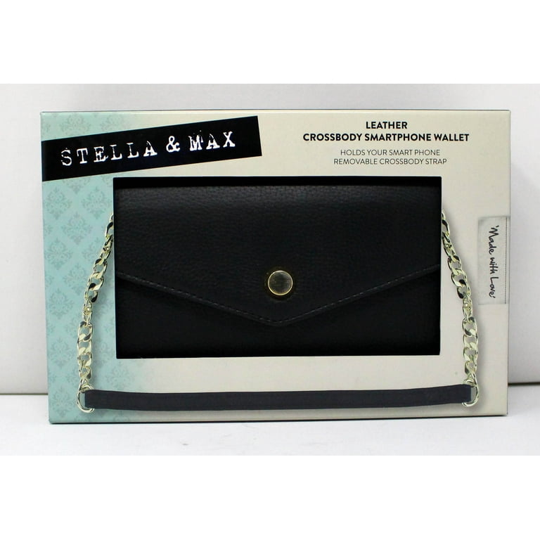 Stella Max Leather Crossbody Smartphone Wallet Black