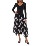 Stella McCartney Black Asymmetric-Hem Buttoned Moulded Cardigan, Brand Size 36 US Size 2