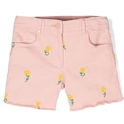 Stella McCartney Girls Denim Shorts With Floral Embroidery, Size 8Y