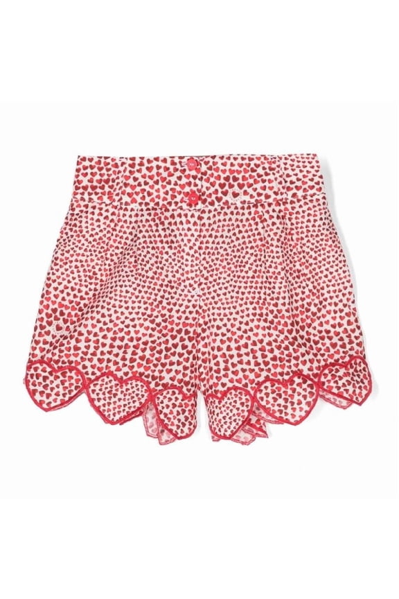 Girls Short Pants Heart Printed, Size 12