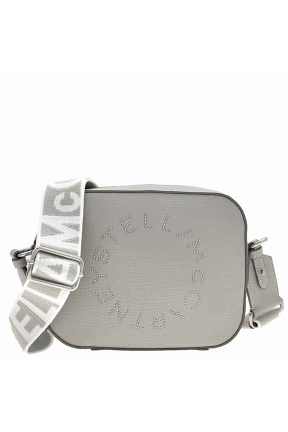 Grey Logo Camera Crossbody Bag