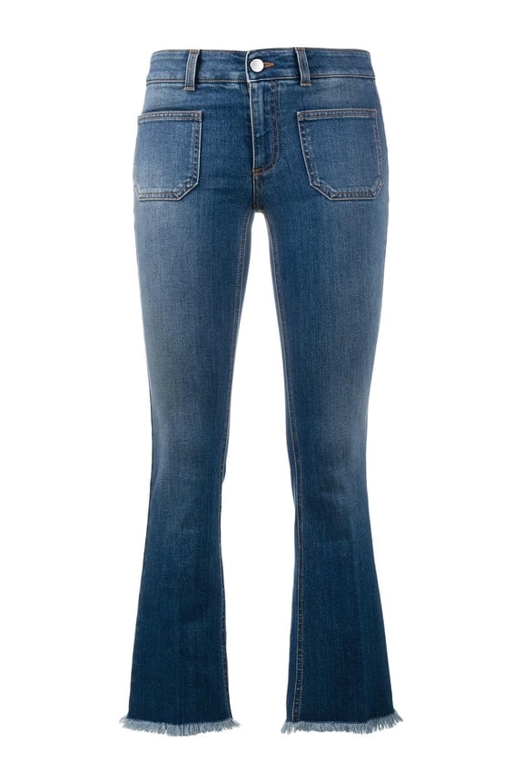 Kick Flare Frayed Pocket Jeans Dark (28)