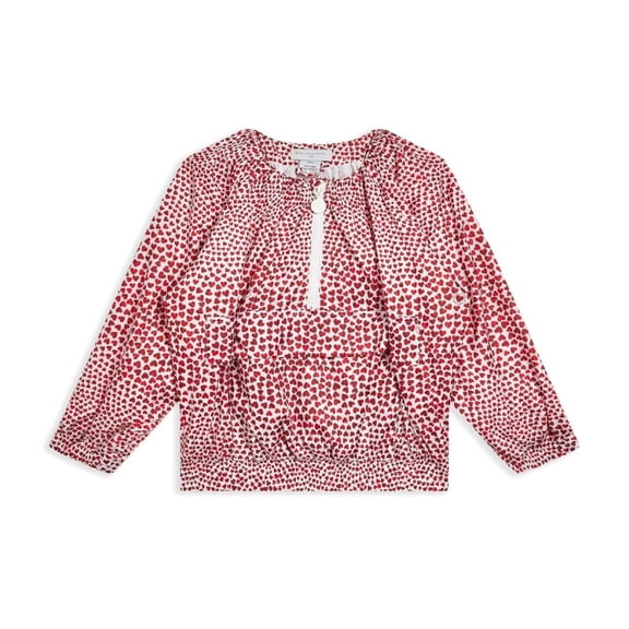 Stella McCartney Kids Heart-Print Crew Neck Blouse, Size 8Y