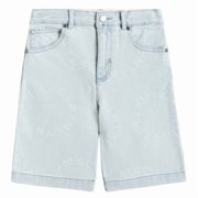 Stella McCartney Kids Logo Print Denim Shorts, Size 12Y