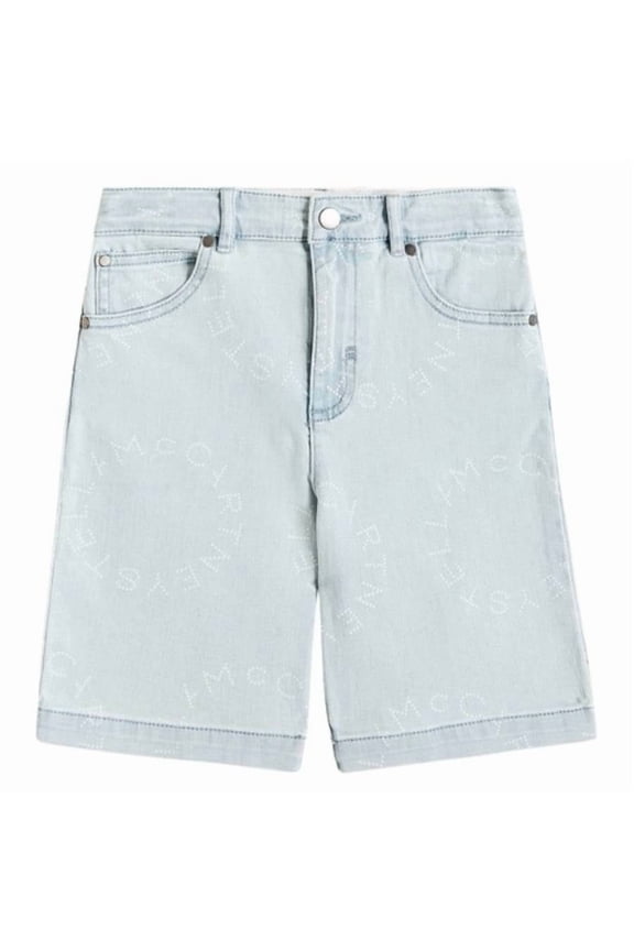 Kids Logo Print Denim Shorts, Size 4Y