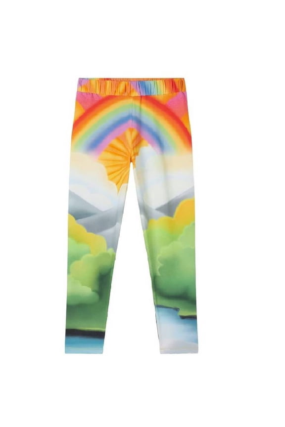 Kids Rainbow Printed Leggings, Size 12Y