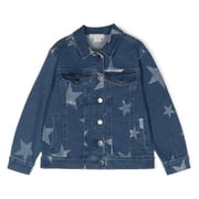 Stella McCartney Kids Star Print Denim Jacket, Size 4Y