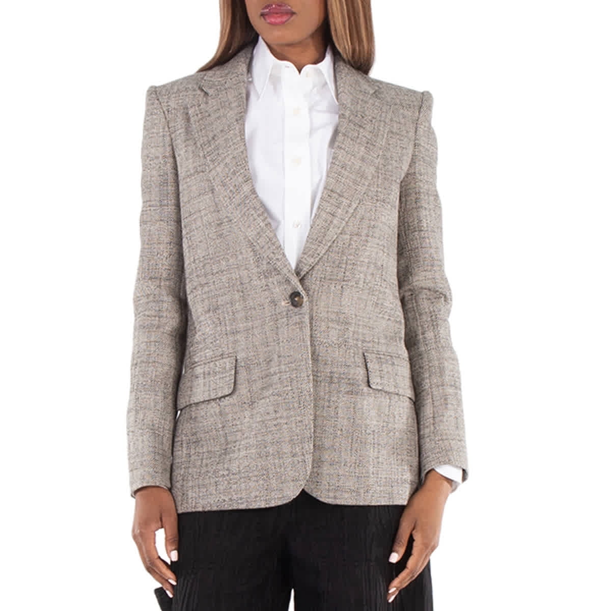 Stella McCartney Ladies Beige Single-Breasted Wide Blazer
