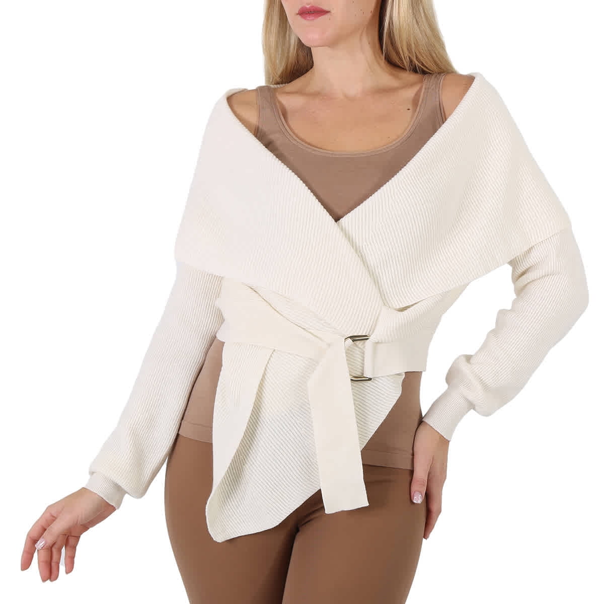Stella McCartney Ladies Blazer Ivory Knit Wrap Jacket Brand Size 38 US Size 4 Walmart