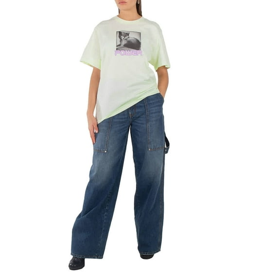 Stella McCartney Ladies White Photograph-Print Cotton T-Shirt, Size Small