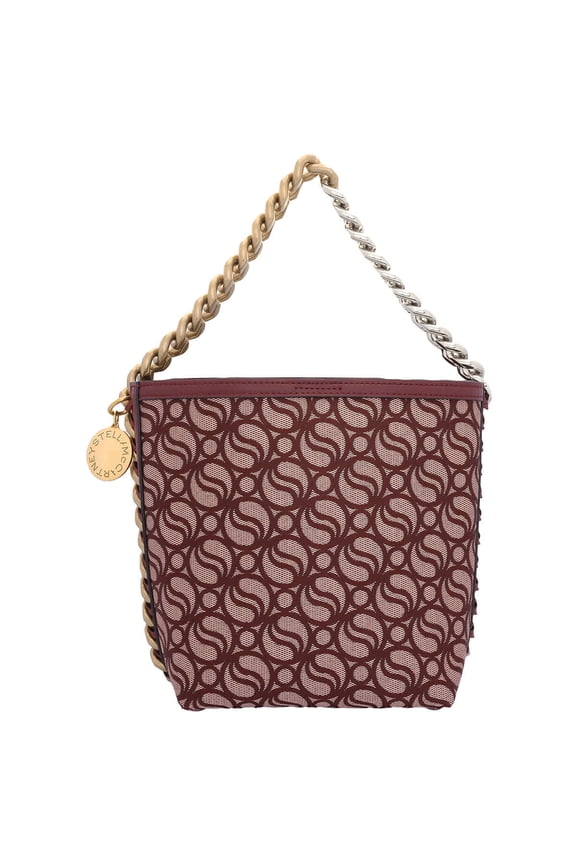 Burgundy Ladies S-Wave Monogram Bucket Bag