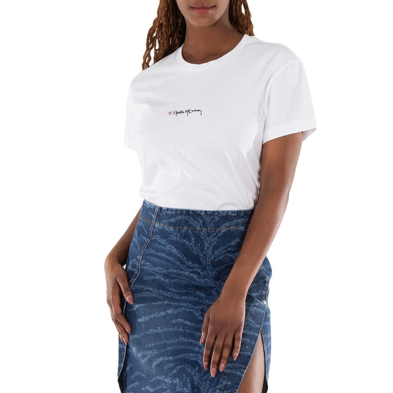 Stella McCartney Embroidered Crewneck T-Shirt, Size X-Small
