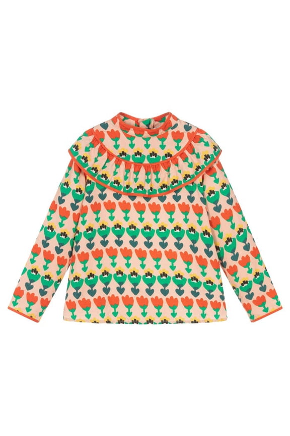 Kids Frill Shirt Multicolour Tulip Print, Size 12Y
