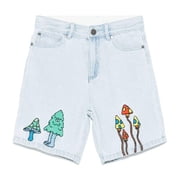 Stella Mccartney Kids Woodland Embroidery Denim Shorts, Size 6