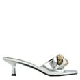 thumbnail image 1 of Stella Mccartney Ladies Silver Metallic Falabella Kitten Mules, Brand Size 36 ( US Size 6 ), 1 of 1