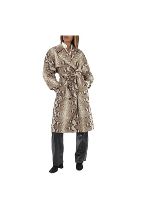 Python Print Trench Coat, Brand Size 42 (US Size 8)