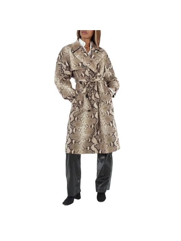 Python Print Trench Coat, Brand Size 42 (US Size 8)