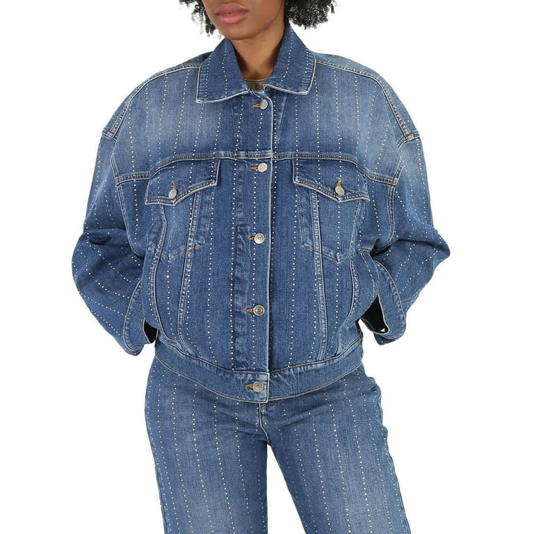 Stella Mccartney Vintage Dark Diamante Striped Hotfix Oversized