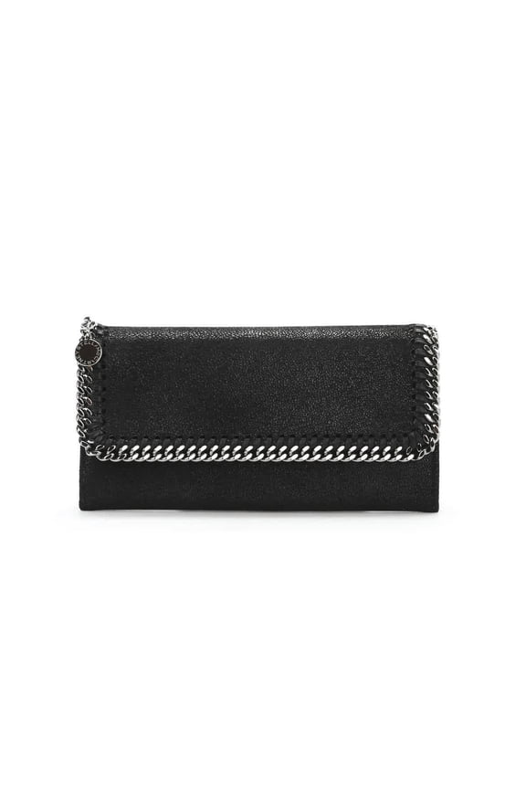 Women's Black Falabella Continental Wallet Black